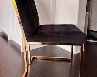 Velvet Upholstered Counter Stools with Polished Brass Frame - 4 Available. Each Measures 16" W x 20" D with  25" Seat Height. Photo 2 of 4. 