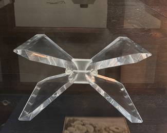 Lucite "Butterfly" Base Coffee Table with Glass Top. Measures 54" X 36" X 17" H.  Photo 4 of 4.  