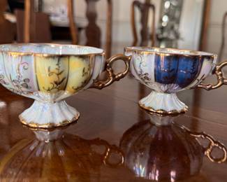 Shafford Hand-Painted Lusterware Tea Cups. Photo 1 of 2. 