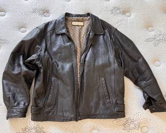 Vintage Perry Ellis Leather Bomber Jacket. Photo 1 of 2. 