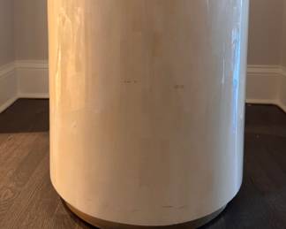 Mid-Century Rossi "Articulated Bone" Side Table with Brass Banding. Measures 21" D x 21" H. Photo 1 of 4. 