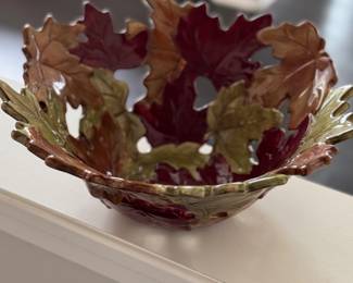 Glazed Ceramic Leaf Bowl. Photo 2 of 2. 