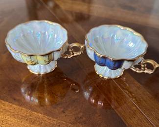 Shafford Hand-Painted Lusterware Tea Cups. Photo 2 of 2. 