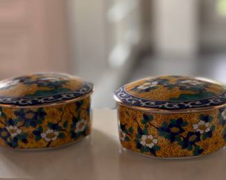 Vintage Kutani Ware Hand-Lidded Jars by Takahashi. Photo 1 of 2. 