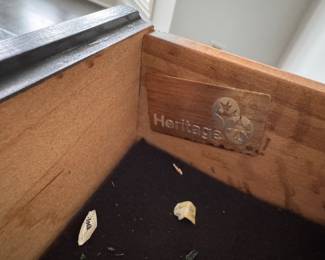 Drexel Heritage Et Cetera Collection Black Lacquer Sideboard with Hand-Painted Asian Garden Theme. Measures 78" W x 20" D x 32" H. Photo 8 of 8.