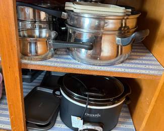 Crock pot and pans 