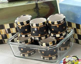 MacKenzie-Childs Courtly Check Enamel Napkin Rings