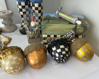 MacKenzie-Childs Parchment Acorn Ornaments