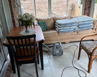 Sofa, outdoor cushions