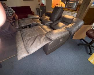 1 year old double power recliner, with lumbar & head
