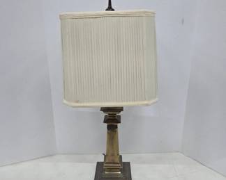 Stiffel Brass Table Lamp with Cloth Shade