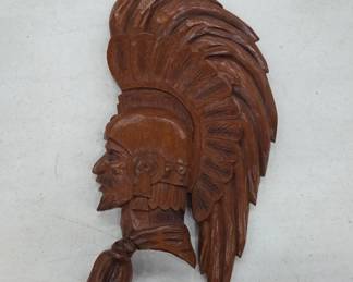 Hand-Carved Wood Wall Plaque Signed J Pinal