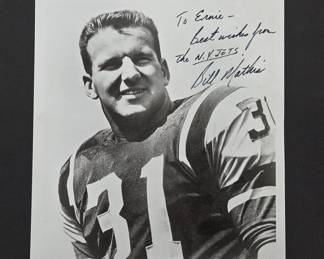 Bill Mathis NY Jets Signed Photo