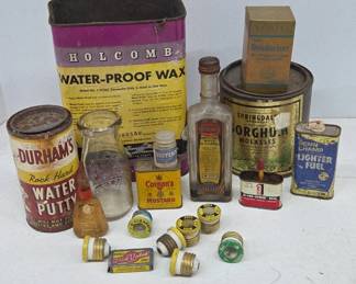 Vintage Dairy Bottle and Tins