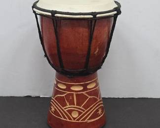 Hand-Carved Wooden Drum with Rope Tuning