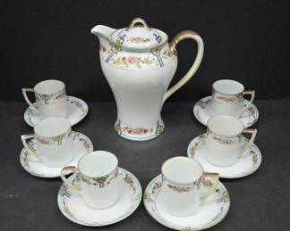 Nippon Hand-Painted Pitcher and Tea Set