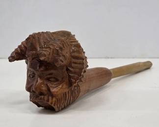Rasta Man Hand-Carved Pipe, 10.5" Long