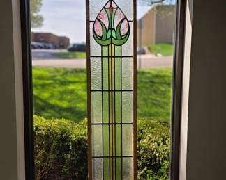 Art Nouveau Stained Glass Panel