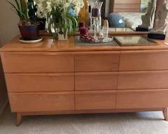Haywood Wakefield -- 3 pieces (triple dresser w/ mirror); high boy and night stand