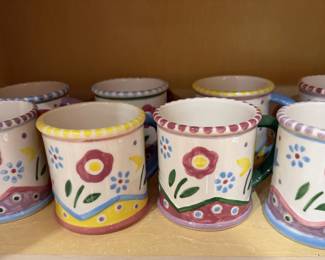 Hand painted Coffee Cups and Saucers 