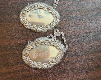 Sterling Silver Decanter Labels 