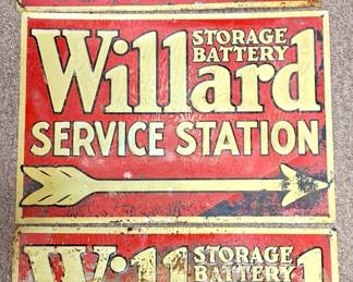 WILLARD SERVICE STATION SIGNS METAL