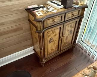 Vintage HandPainted Grape and Vine Accent Cabinet