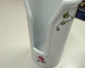 Vintage Hutschenreuther Porcelain Vase with Rose and Ivy Motif