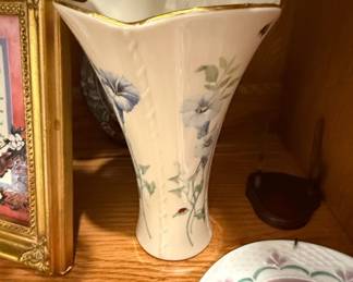 Lenox Morningside Cottage Porcelain Vase with Morning Glories and Ladybug