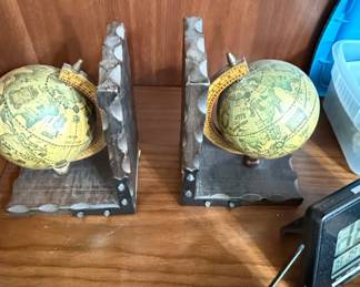 Vintage Old World Globe Bookends