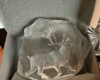 Mats Jonasson Crystal Elk Figurine