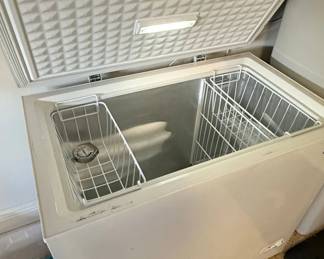 White Chest Freezer with Baskets and Thermometer