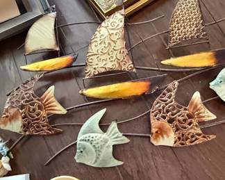 Nautical and Tropical Fish Metal Wall Art