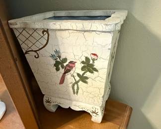 Wong Lee Style Chinoiserie Planter with Bird and Floral Motif