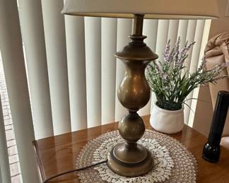 Vintage Brass Baluster Form Table Lamp
