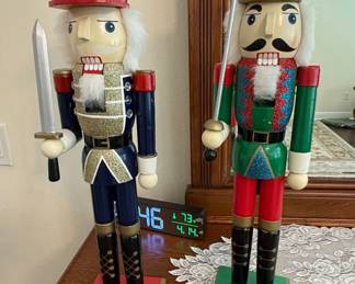 Pair of Wooden Nutcrackers with Military Uniforms