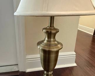 Stiffel Style Brass Urn Table Lamp with Cream Shade