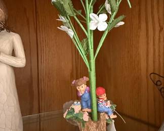 Hallmark Flowering Ornament Tree with Boy, Girl, and Dog