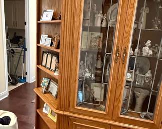 Oak China Cabinet with Glass Doors