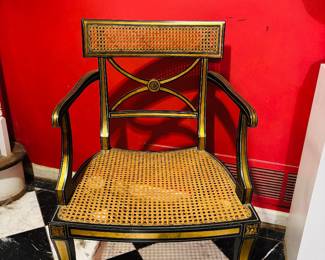 Regency Style Black & Gold Chair