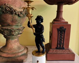 Pair of French Empire Bronze Candlesticks