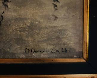 Oil on Canvas Signed Boat Painting