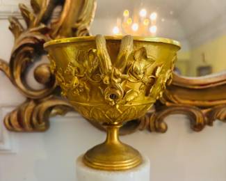 Pair of French Gilt Bronze Urns