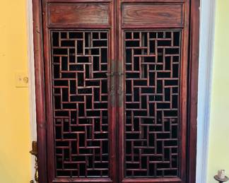 Asian Open Fretwork Cabinet