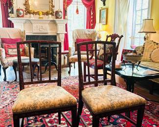 Pair of Dutch Marquetry Chairs