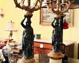 Pair of French Empire Style Candlesticks