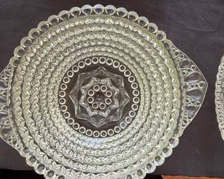 Indiana Glass Hobnail Deviled Egg Plate and Oval Bowl second image