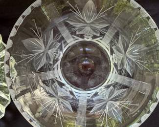 Anchor Hocking Early American Prescut EAPC Star of David Fruit Bowl and Compote Set second image