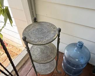 Antique ThreeTiered Cast Iron Plant Stand