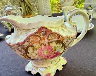 R.S. Prussia Porcelain Creamer with Floral Motif